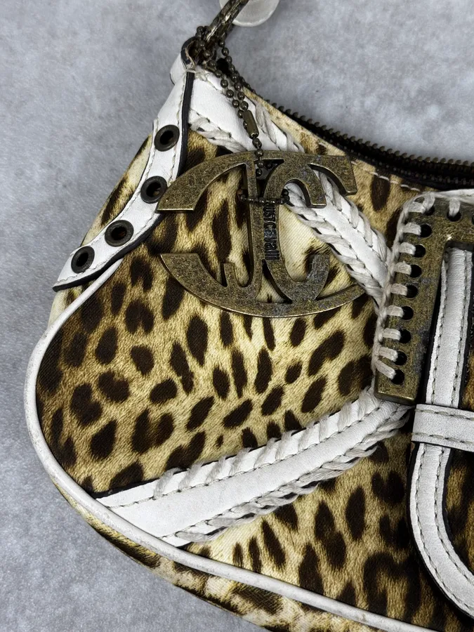 2000s Cavalli Leopard Handle Bag - Image 8