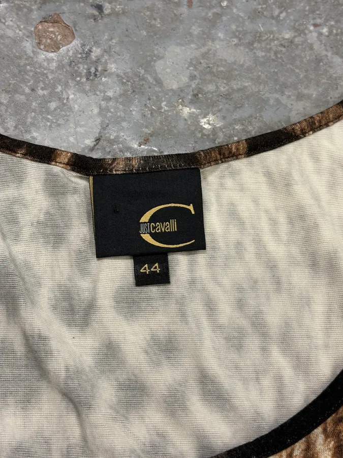 2000s Cavalli Leopard Print Camel & Black Dress - Image 9