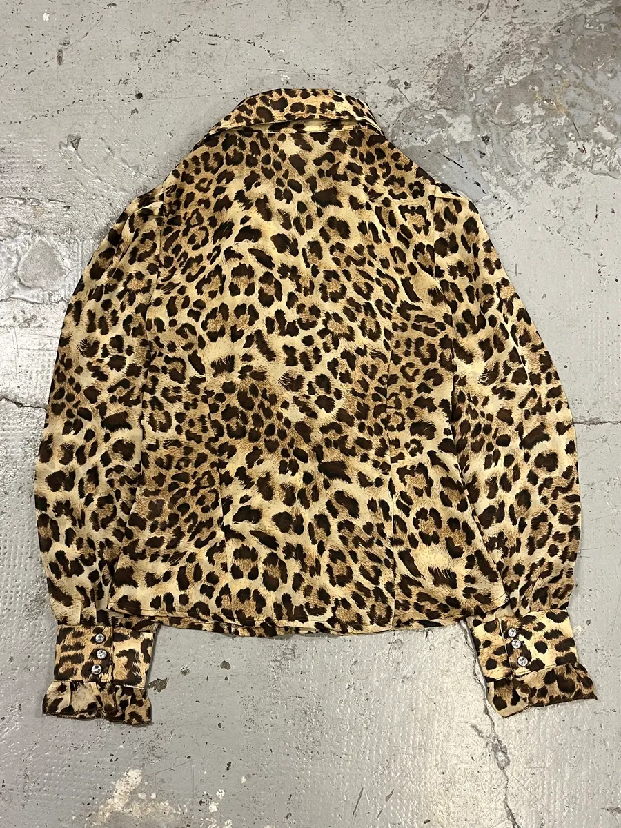 2000s Cavalli Leopard Print Chic Shirt - Image 5