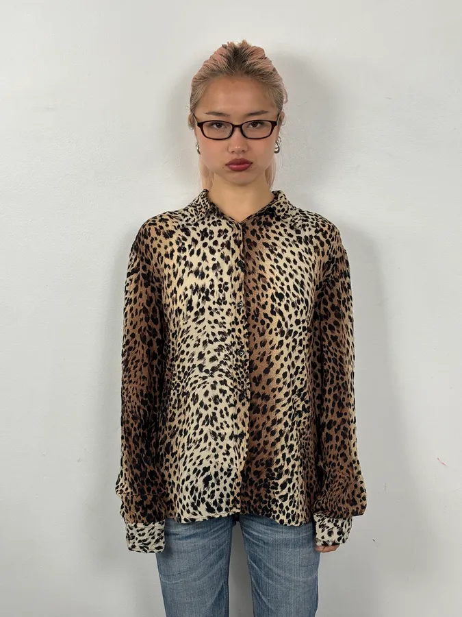 2000s Cavalli Leopard Print Shirt