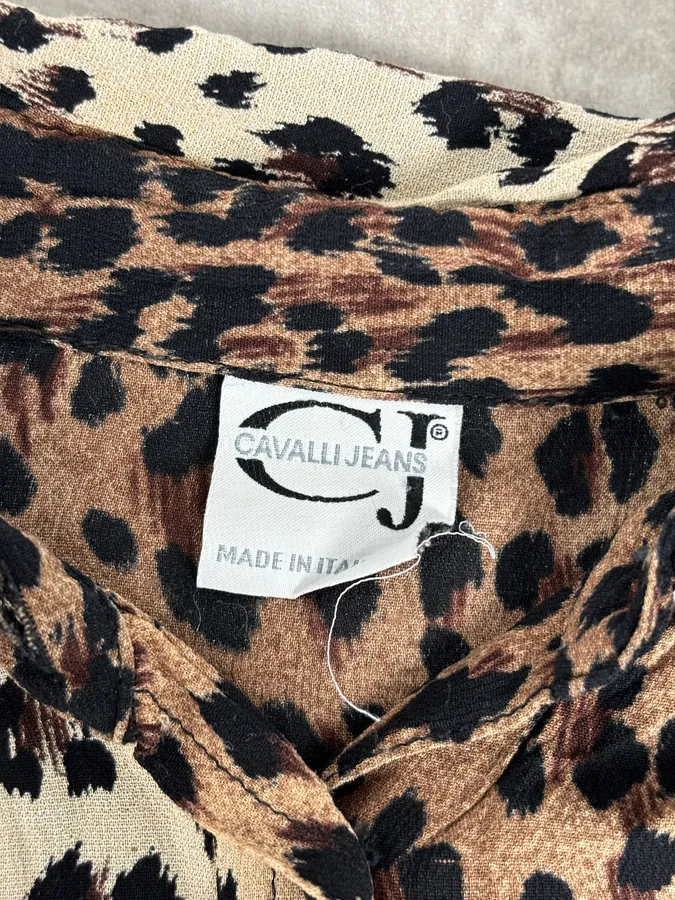 2000s Cavalli Leopard Print Shirt - Image 10