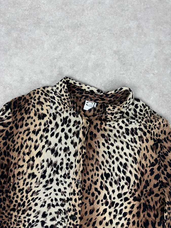 2000s Cavalli Leopard Print Shirt - Image 4
