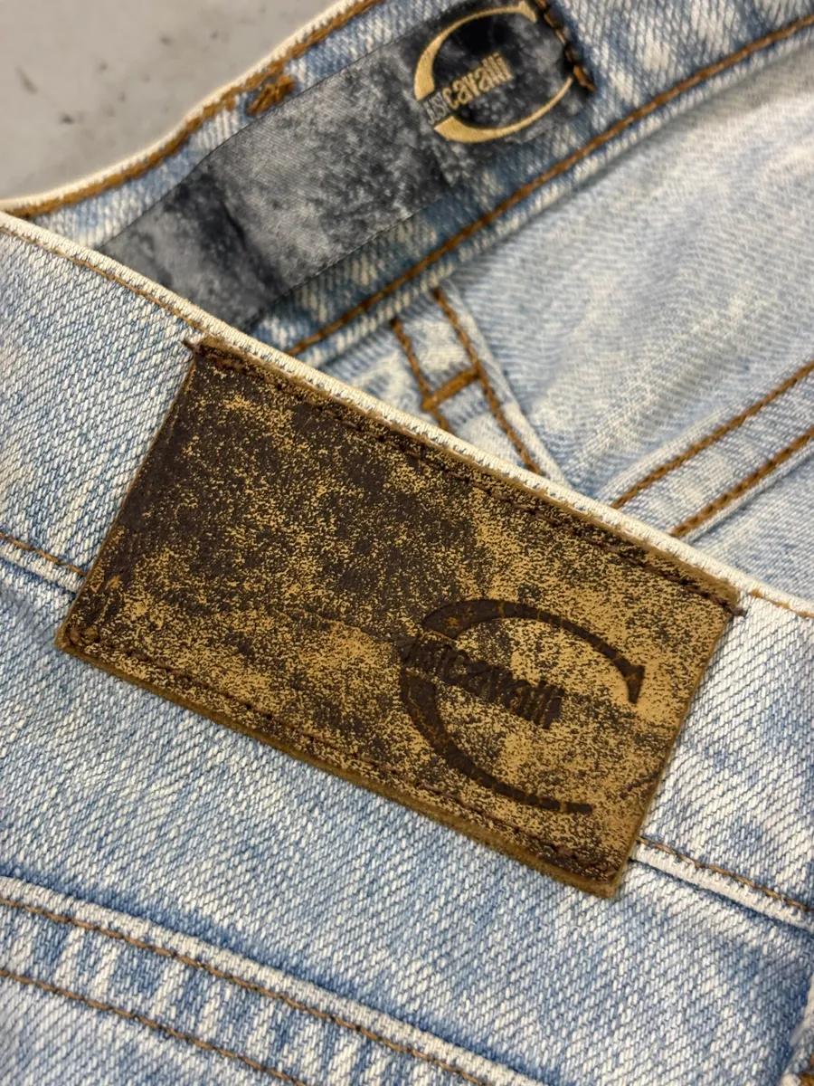 2000s Cavalli Light Blue Denim Distressed Jeans - Image 9