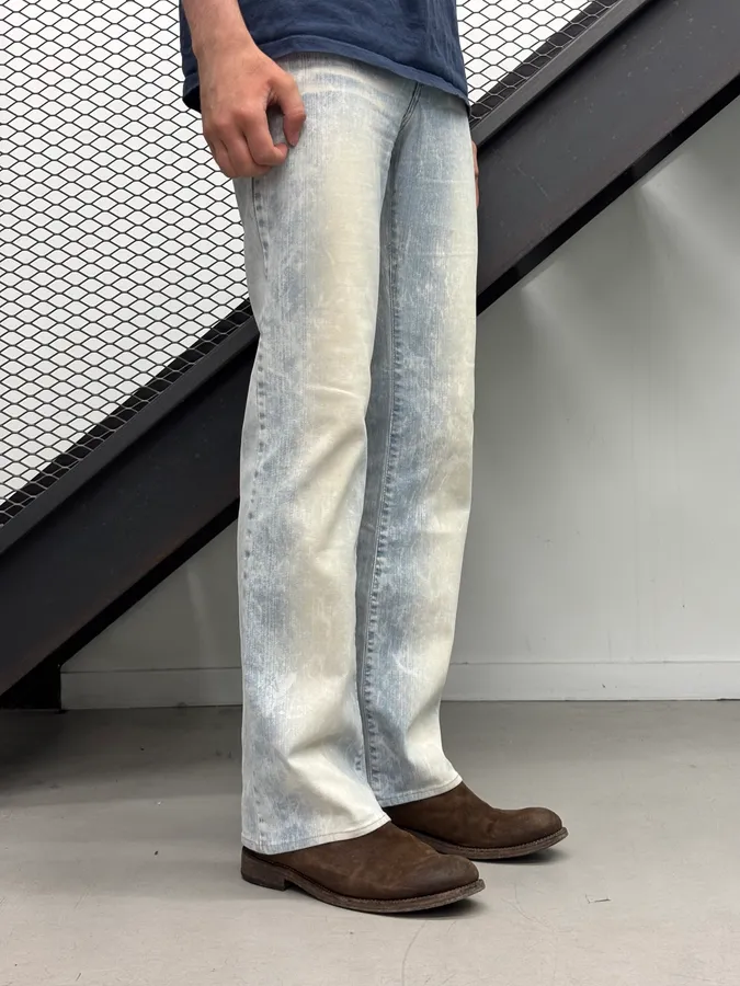 2000s Cavalli Light Blue Washed Denim Jeans - Image 2
