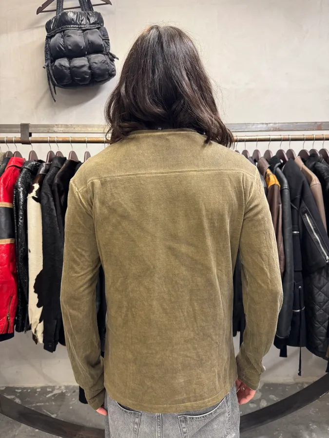 2000s Cavalli Military V Neck Green Longsleeves - Image 3