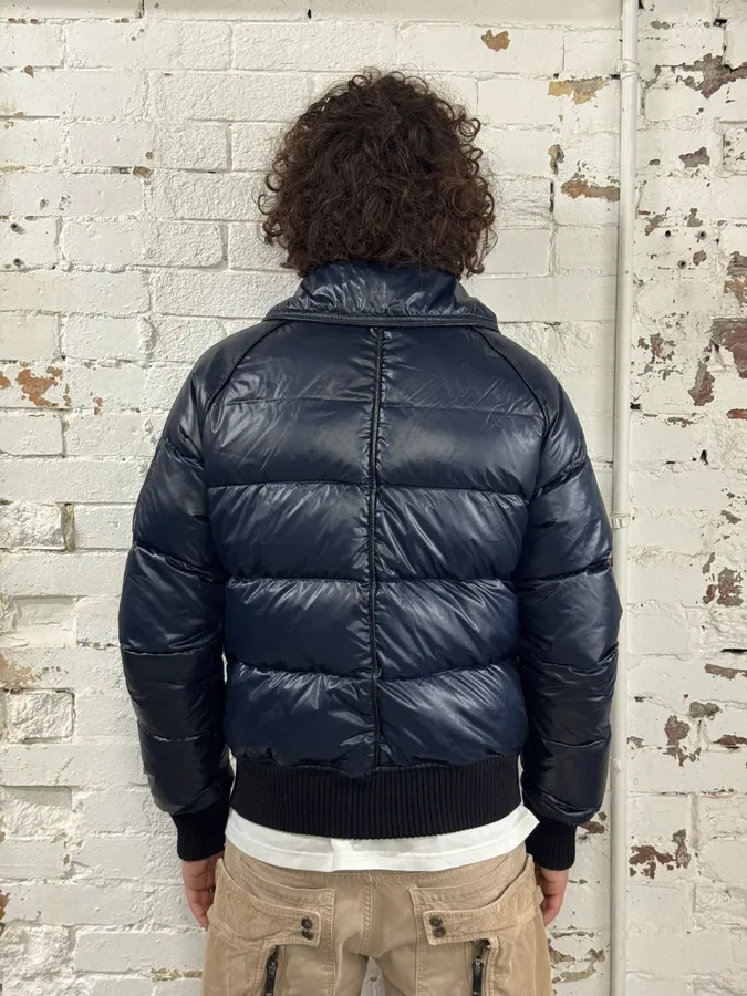2000s Cavalli Navy Nylon British Cozy Puffer Jacket - Image 3