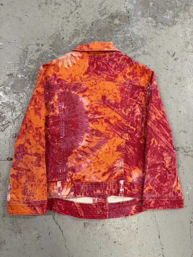2000s Cavalli Orange Fire Denim Jacket - Image 6