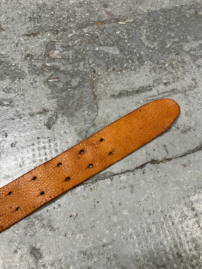 2000s Cavalli Orange Leather Belt - Image 7