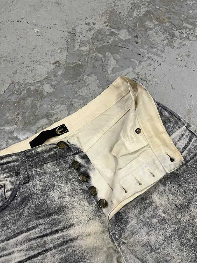 2000s Cavalli Overprint Faded Grey Pants - Image 11