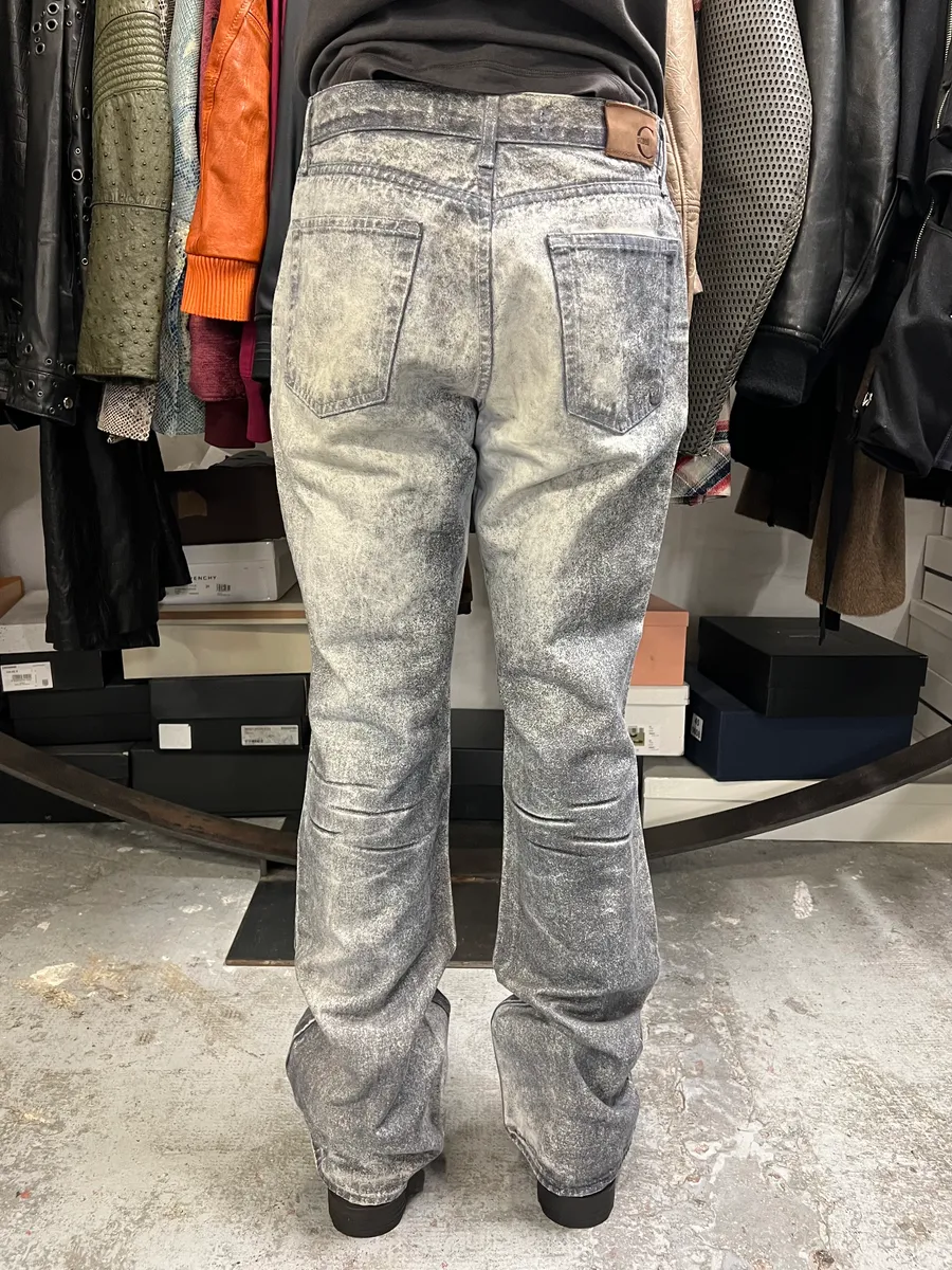 2000s Cavalli Overprint Faded Grey Pants - Image 5