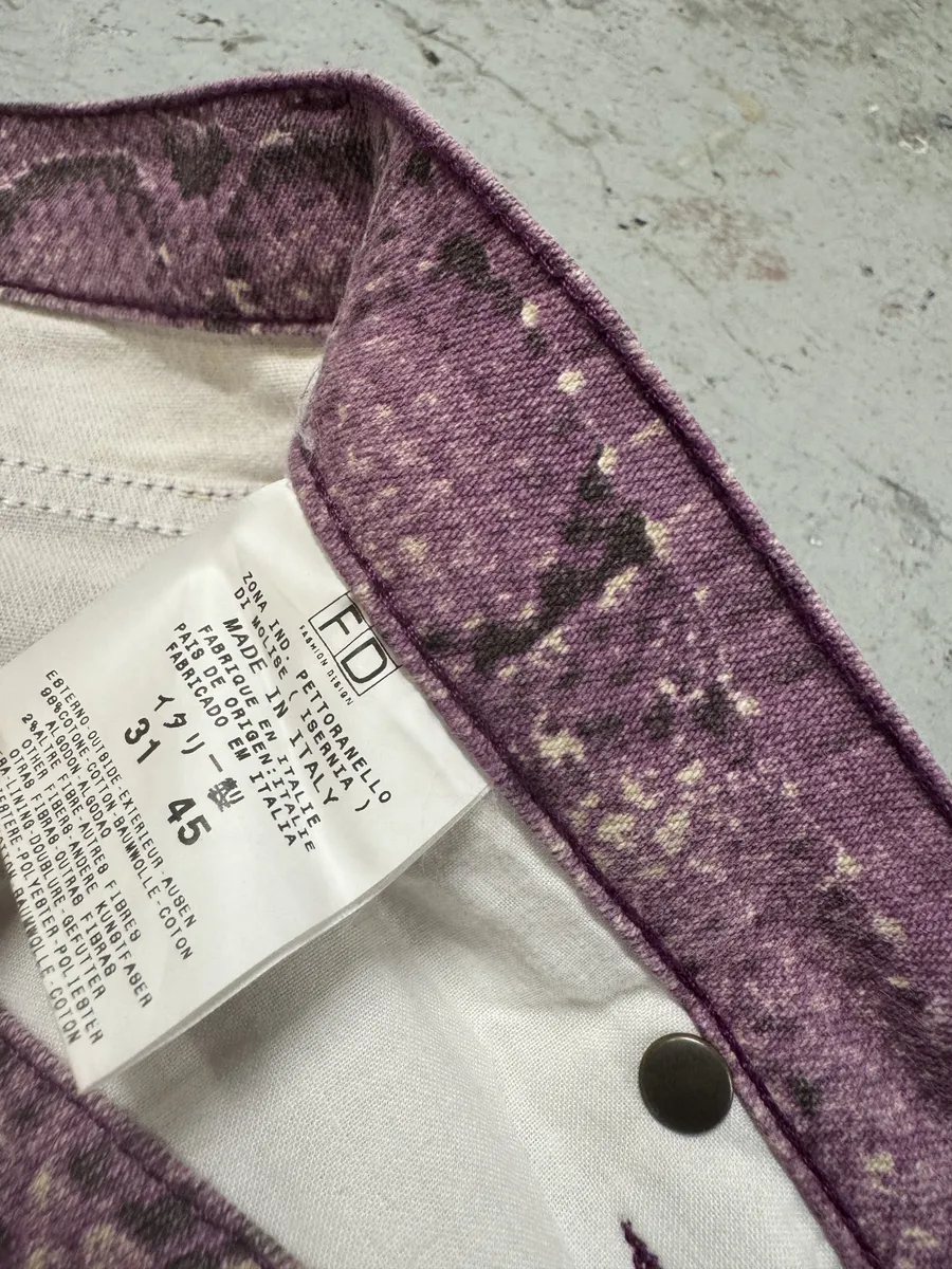2000s Cavalli Purple Snakeskin Effect Python Pants - Image 9