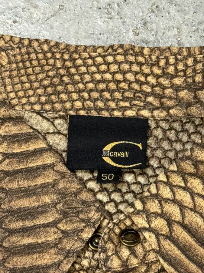 2000s Cavalli Python Skin Effect Shirt - Image 7