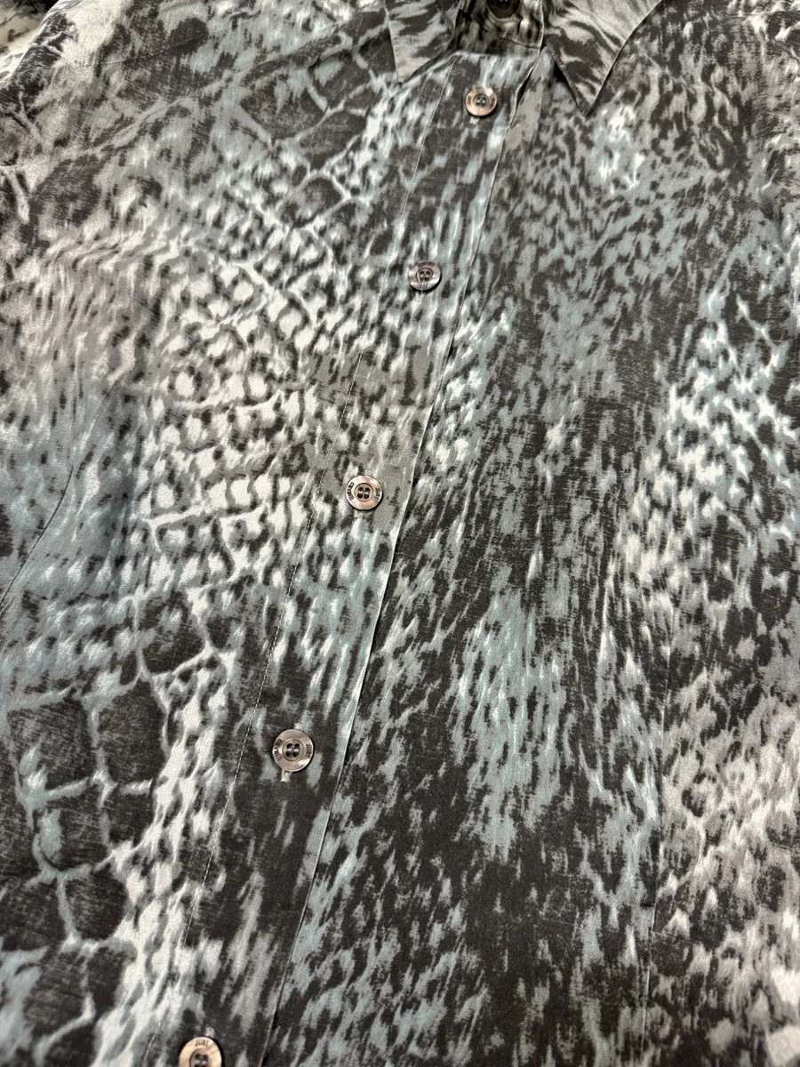 2000s Cavalli Python Snake Blue Shirt - Image 9