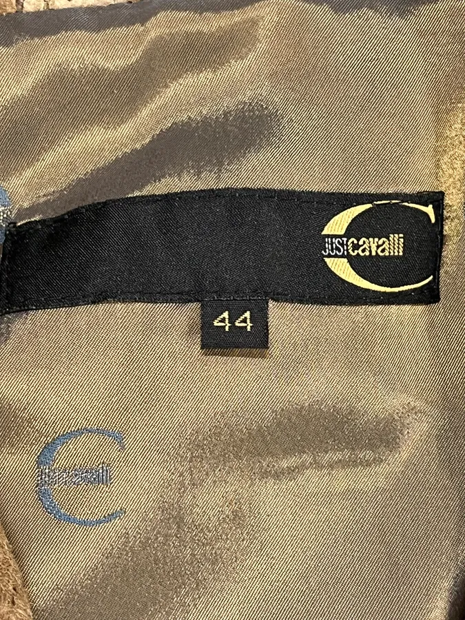 2000s Cavalli Raw Beige Leather Suit Jacket - Image 10