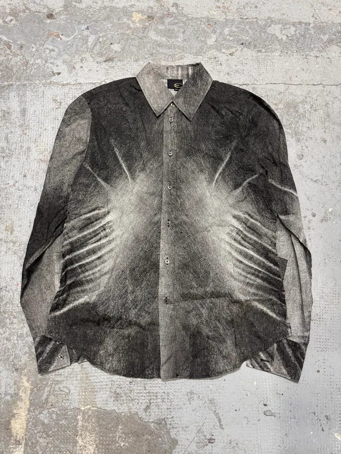2000s Cavalli Raw Brutal Grey Shirt