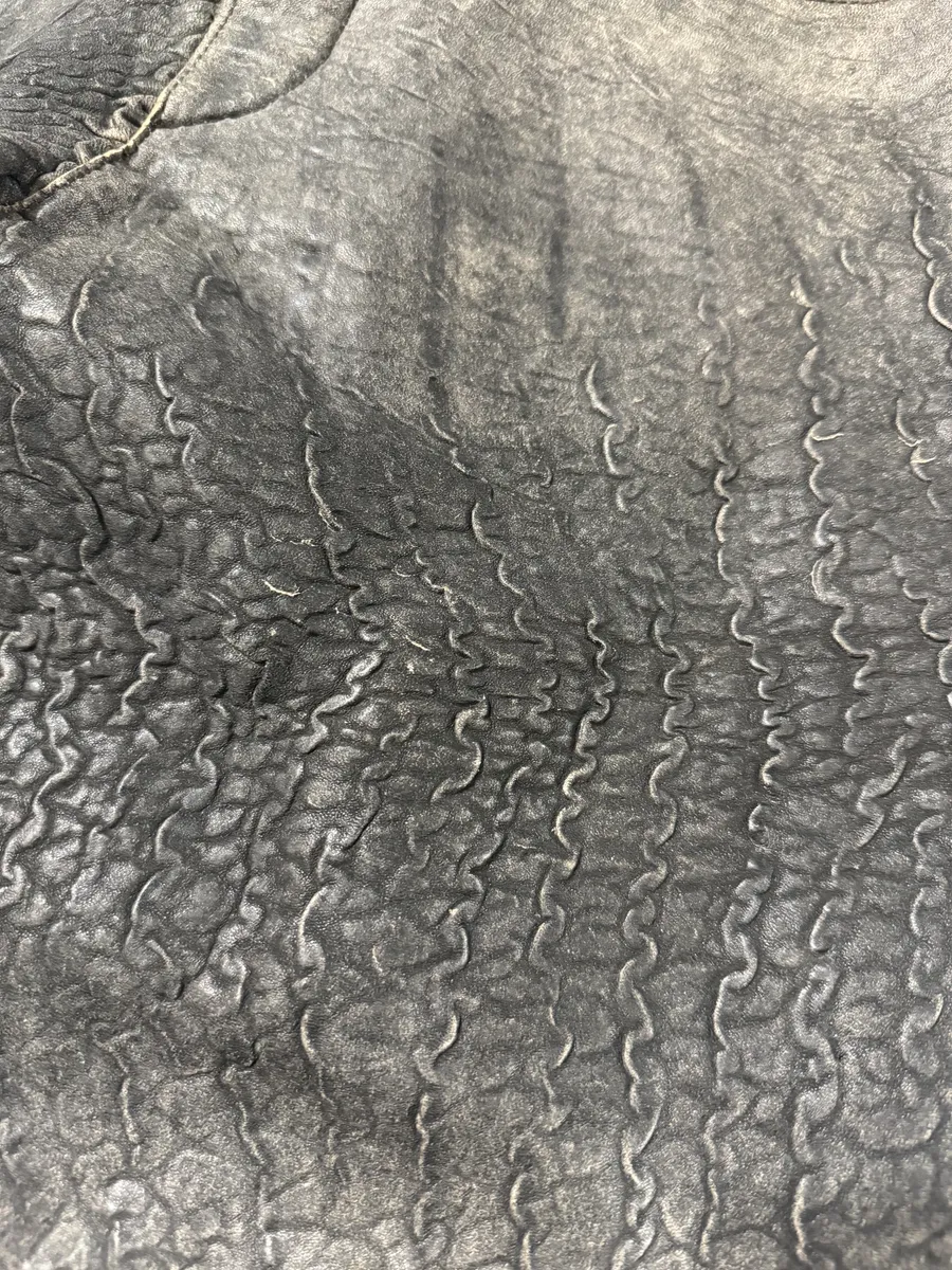 2000s Cavalli Raw Grey Leather Pants - Image 7