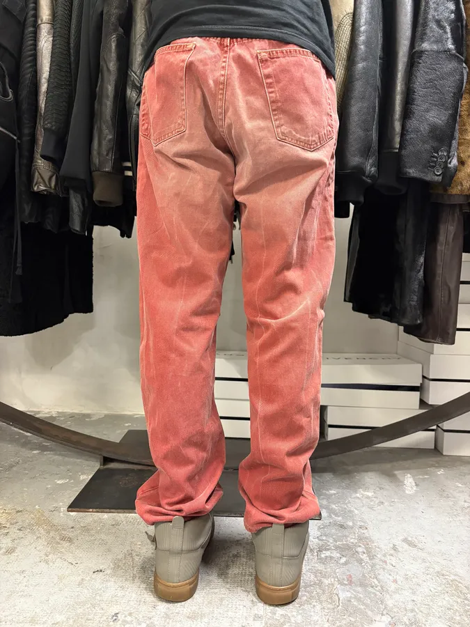 2000s Cavalli Red Faded Straight Pants - Image 4