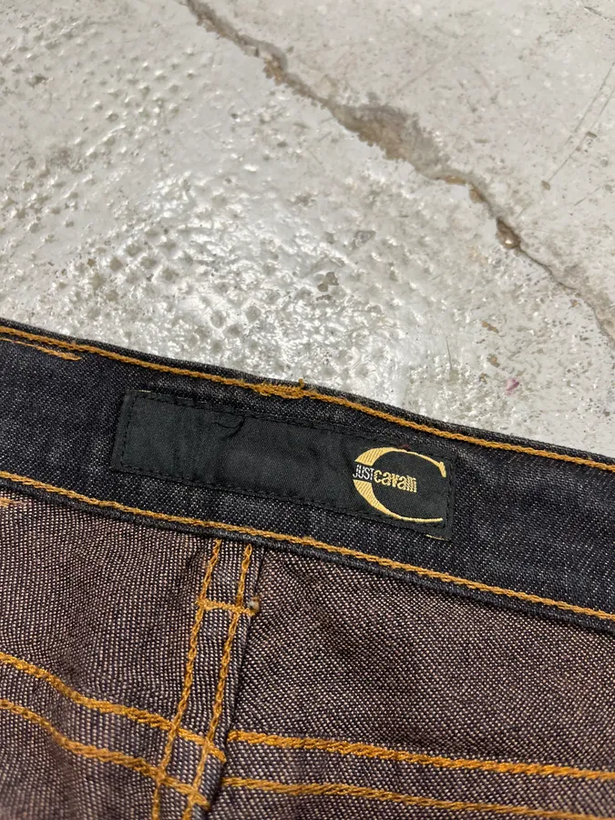2000s Cavalli Red Tiger Black Black Jeans - Image 11