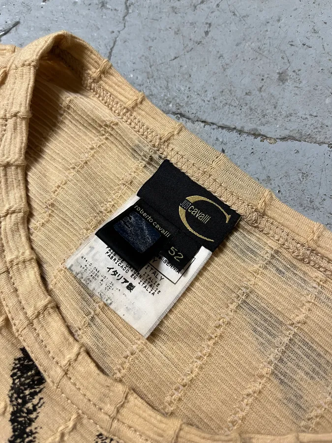 2000s Cavalli Safari Savage Creamy Longsleeves - Image 9