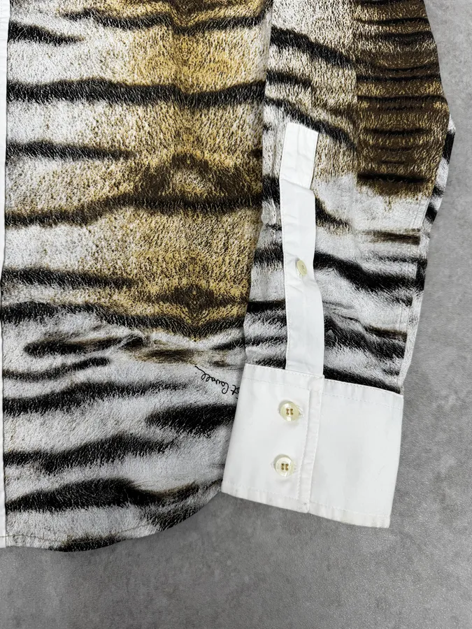 2000s Cavalli Safari White Savage Shirt - Image 8