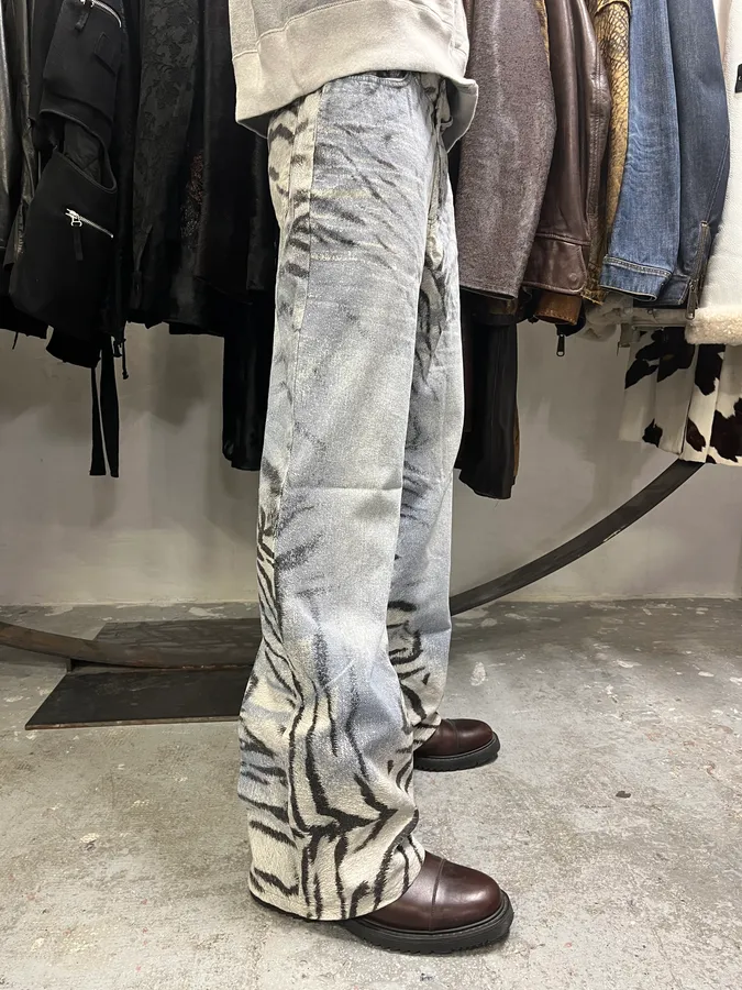 2000s Cavalli Savage Safari Blue Pants - Image 3