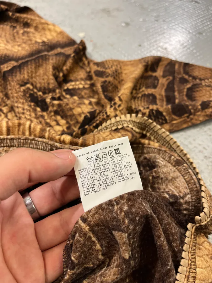 2000s Cavalli Snakeskin Print Brown Longsleeves - Image 10