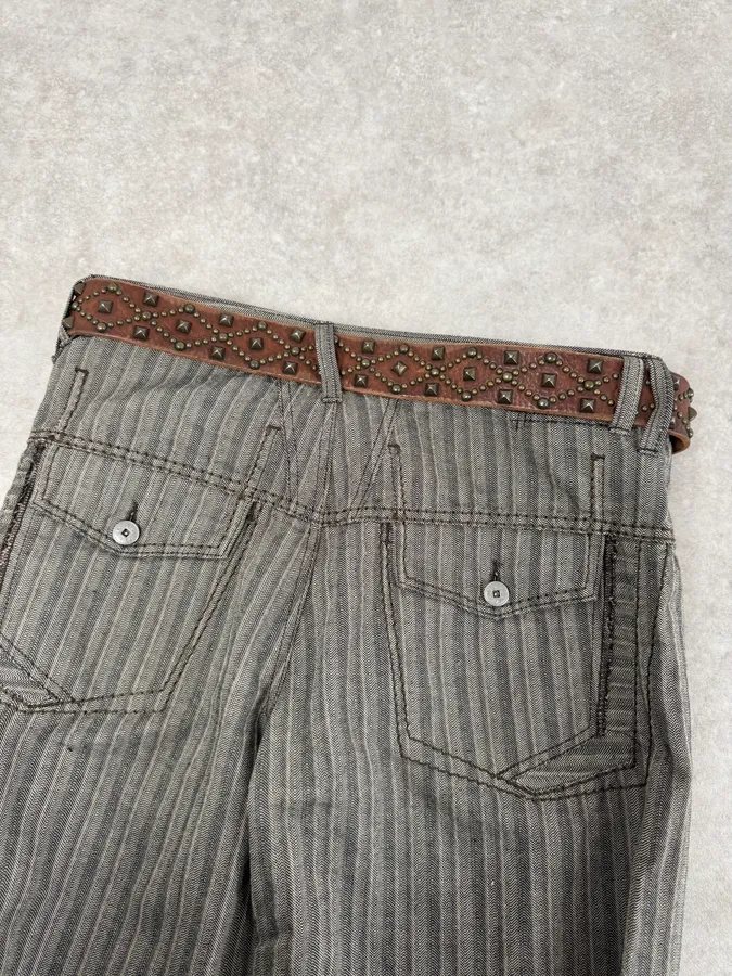 2000s Cavalli Studded Brown Leather Belt - Image 5