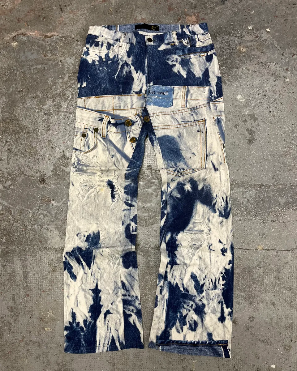 2000s Cavalli Trompe L’oeil Denim Pants