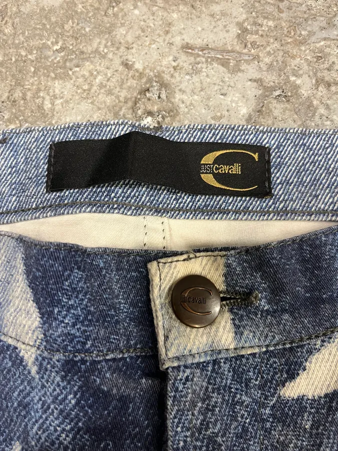 2000s Cavalli Trompe L’oeil Denim Pants - Image 5
