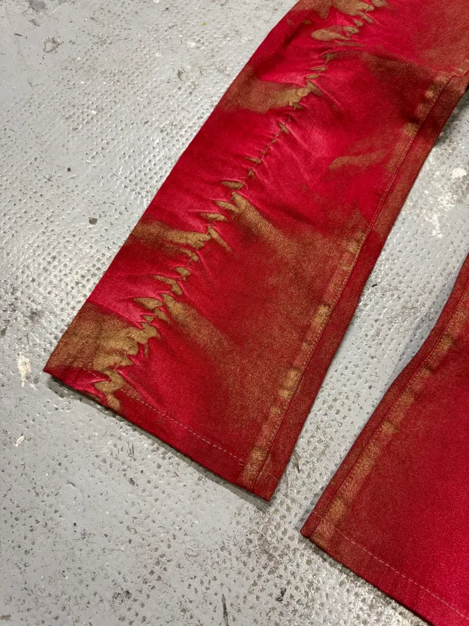 2000s Cavalli Vibrant Golden Aura Pink Pants - Image 3