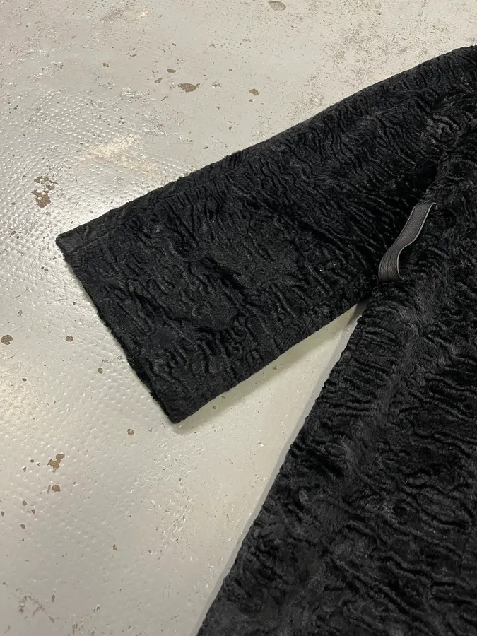 2000s Cavalli Wavy Fake Fur Black Coat - Image 6