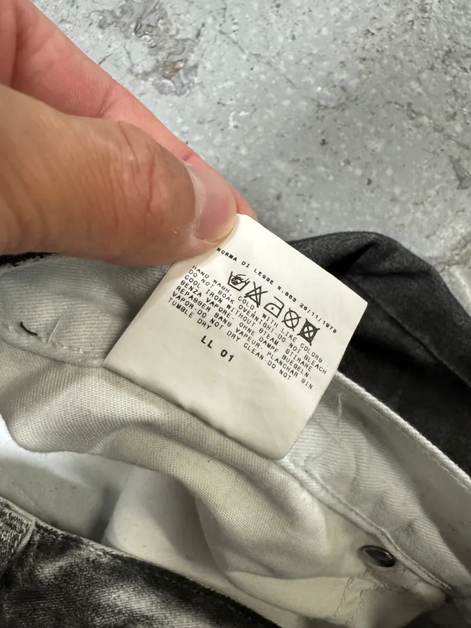 2000s Cavalli Waxed Overprint Faded Grey Pants - Image 10