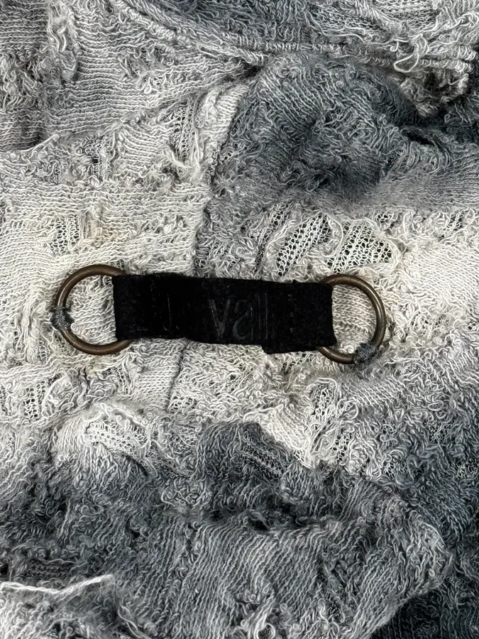 2000s Cavalli White & Grey Distressed Light Sweater - Image 8