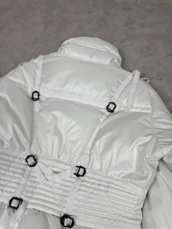 2000s Cavalli White Harness Bondage Puffer Jacket - Image 5