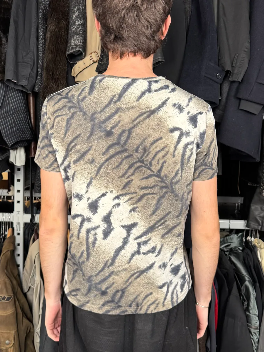 2000s Cavalli Zebra Grey T-Shirt - Image 3