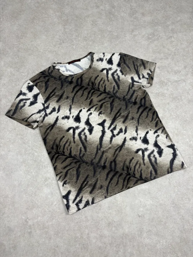 2000s Cavalli Zebra Grey T-Shirt - Image 4
