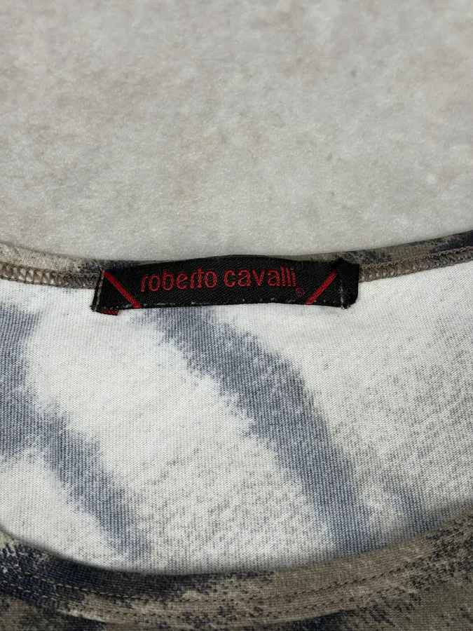 2000s Cavalli Zebra Grey T-Shirt - Image 7