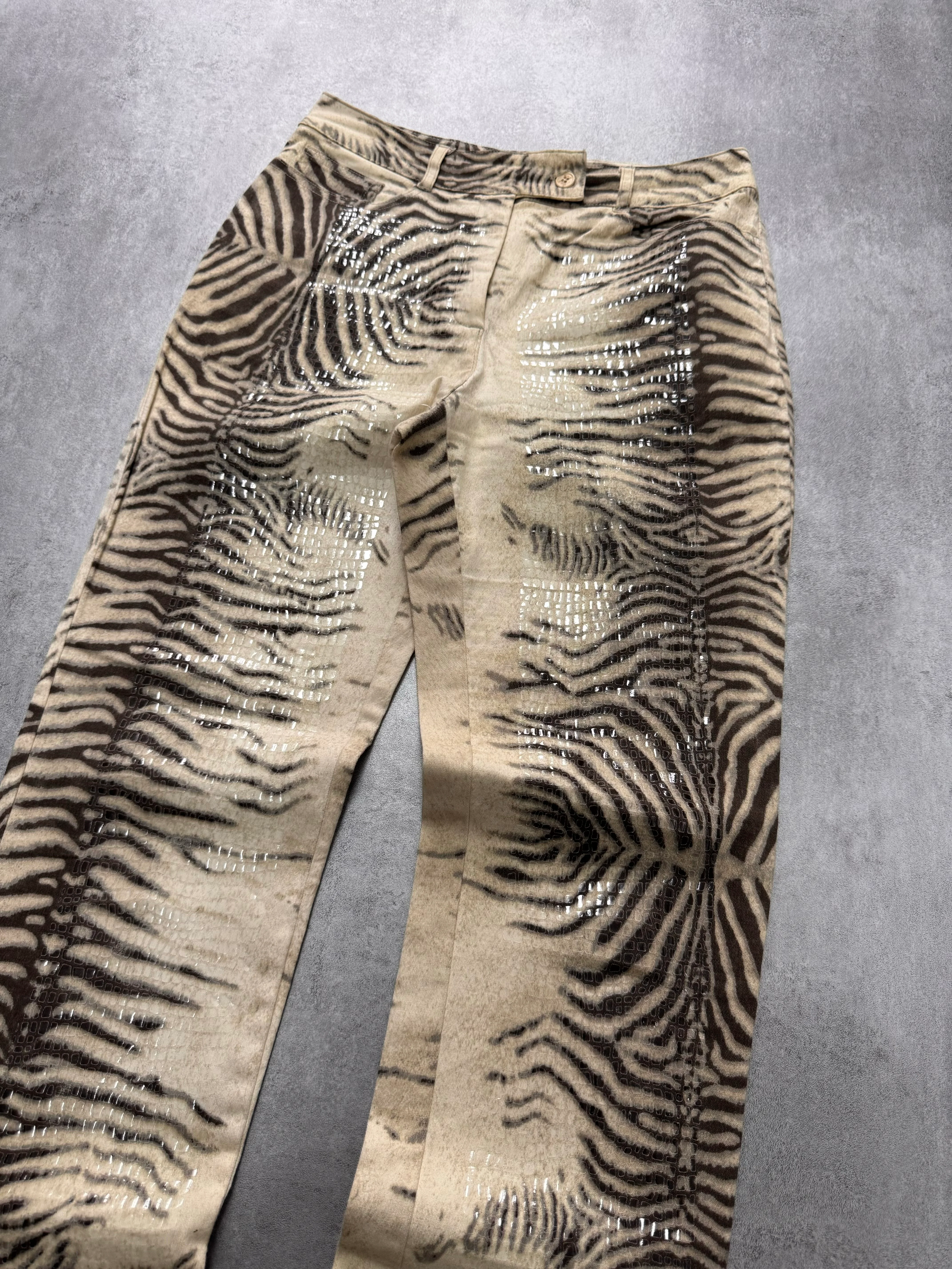 2000s Cavalli Sample Zebra Slim Pants - Image 2