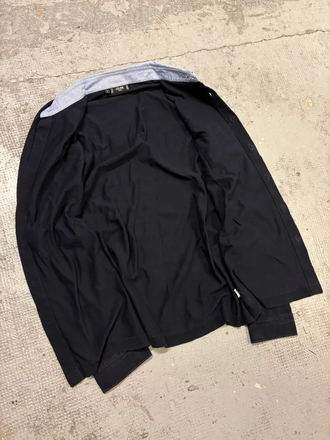 2000s Celine Navy Classy Pocket Shirt - Image 7