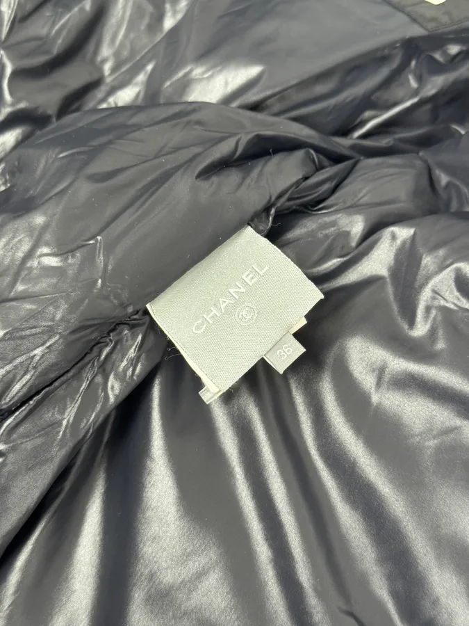 2000s Chanel White & Red Megalaced Black Puffer Jacket - Image 11