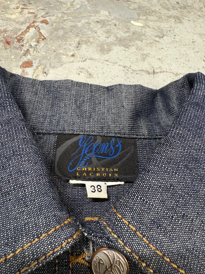 2000s Christian Lacroix Embroidered Denim Jacket - Image 8
