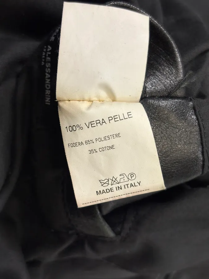 2000s Daniele Alessandrini Agent Buttoned Black Leather Jacket - Image 11