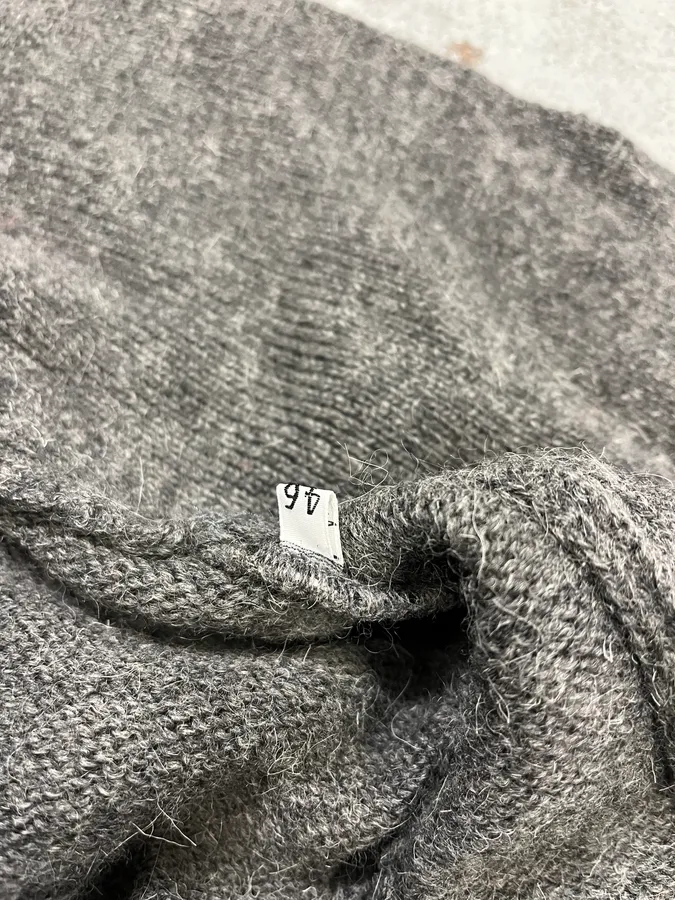 2000s Daniele Alessandrini Asymmetrical Grey Wool Sweater - Image 10