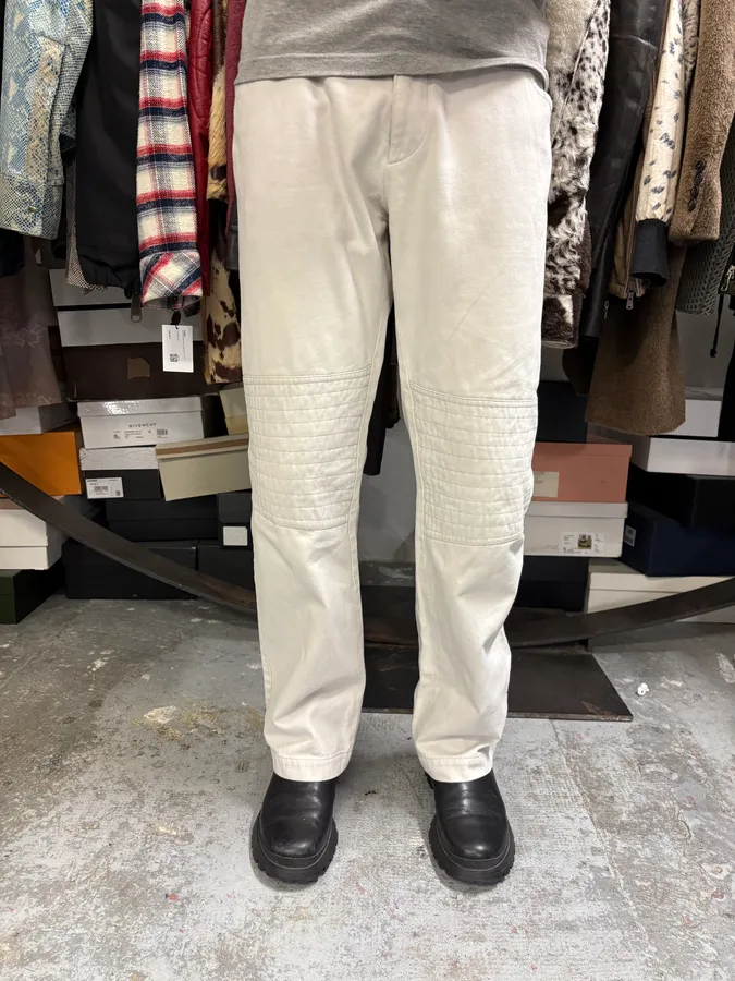 2000s Daniele Alessandrini Biker White Pants - Image 2