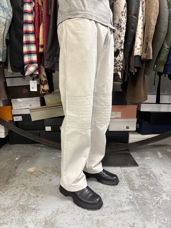 2000s Daniele Alessandrini Biker White Pants - Image 3