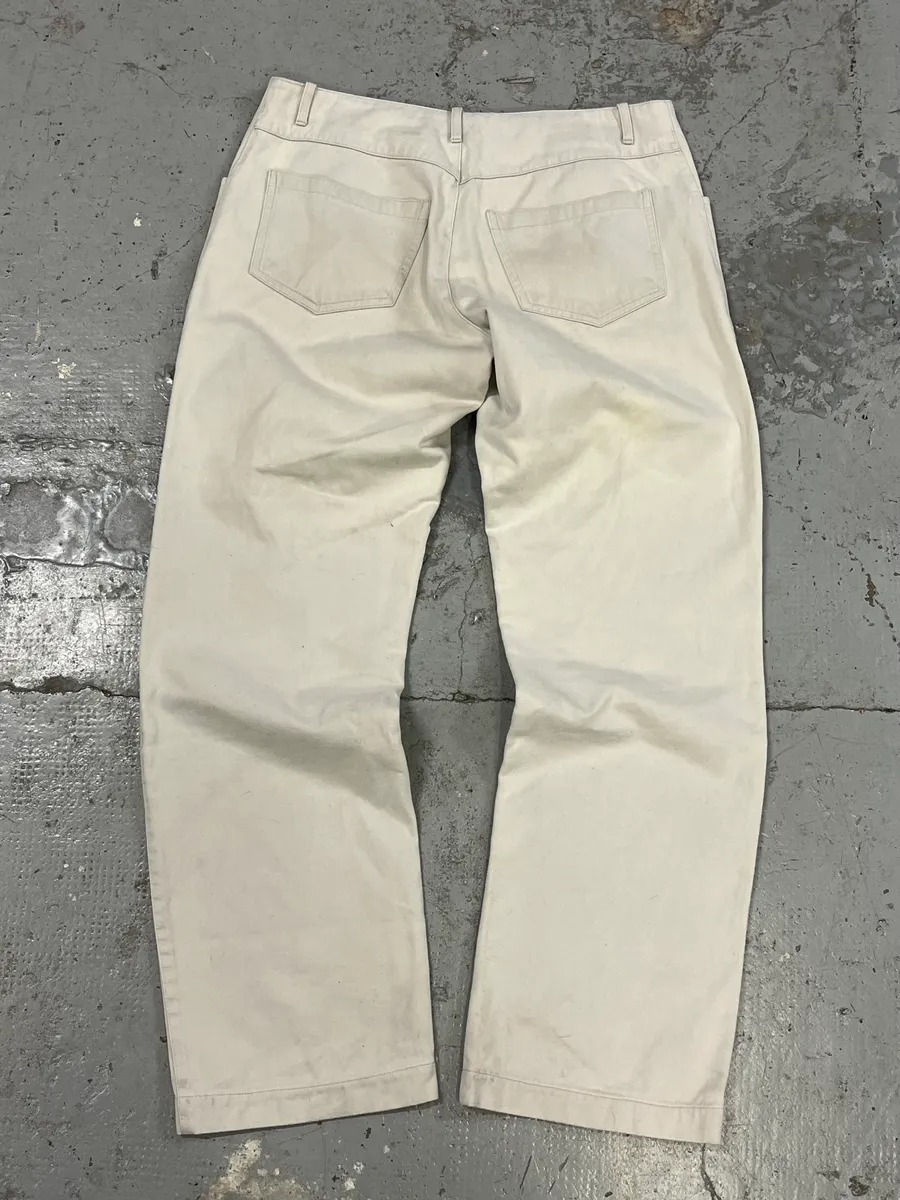 2000s Daniele Alessandrini Biker White Pants - Image 6