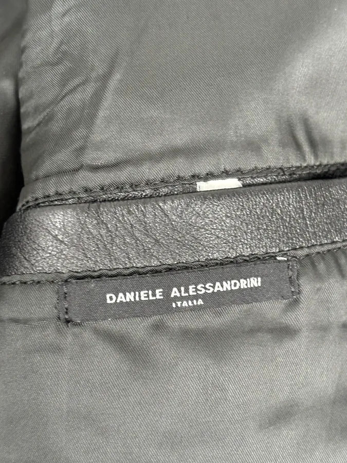 2000s Daniele Alessandrini Black Buttoned Leather Jacket - Image 10