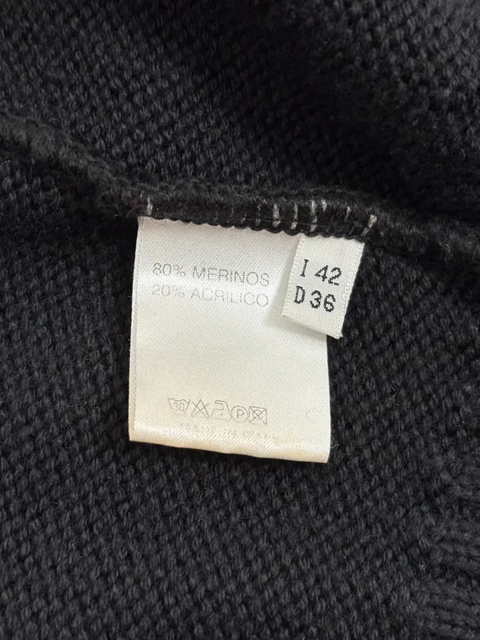 2000s Daniele Alessandrini Black Eyelet Zip Wool Sweater - Image 10