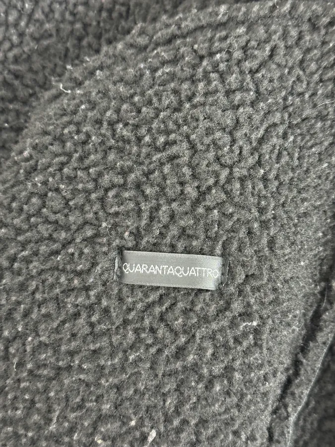 2000s Daniele Alessandrini Black Leather Shearling Jacket - Image 11