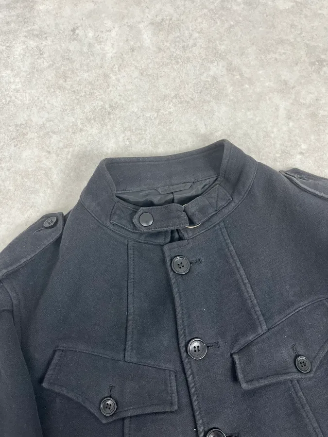 2000s Daniele Alessandrini Black Officer Buttoned Jacket - Image 4